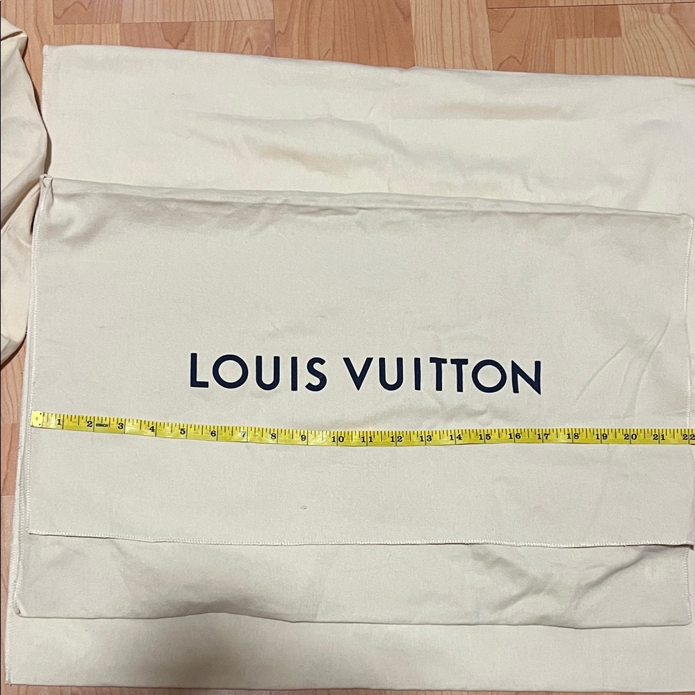 Louis Vuitton Cream Bag with Black Logo 22 x 15.5 new